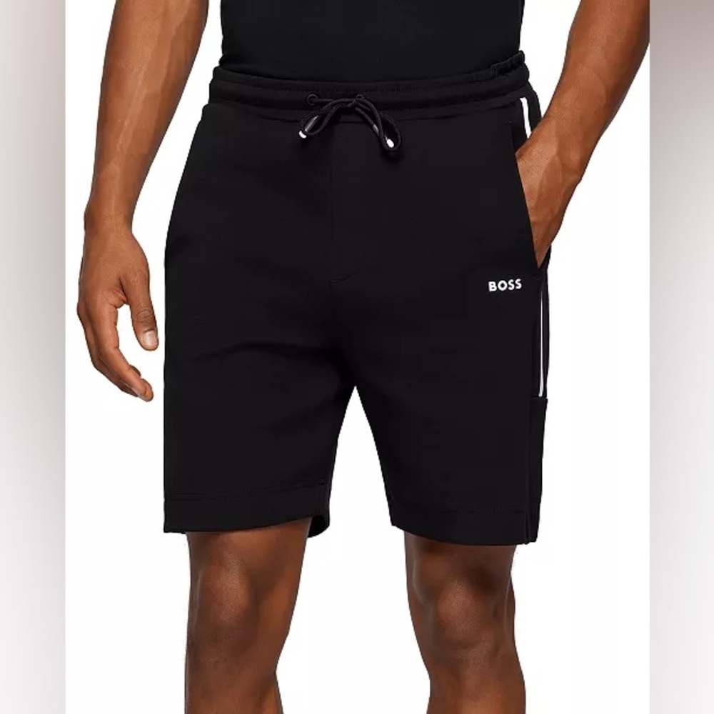 Boss Men's Cotton Blend Black Shorts - Lounge